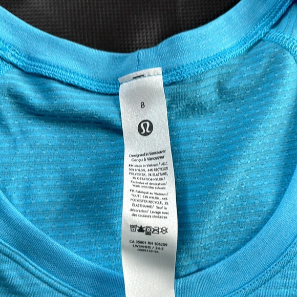 LULULEMON SWIFTLY TECH SHORT SLEEVE 2.0 in KAYAK BLUE LIGHT SZ 8 NWT - Picture 6 of 6